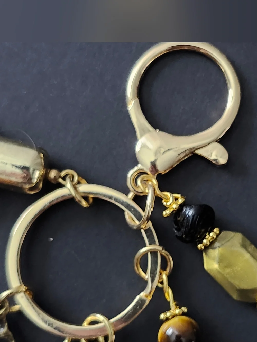 Boho Purse Charm or Keychain Stone Glass Handcrafted